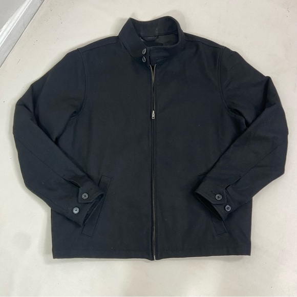 Lands end mens black wool full zip jacket. Size Large - Picture 2 of 12